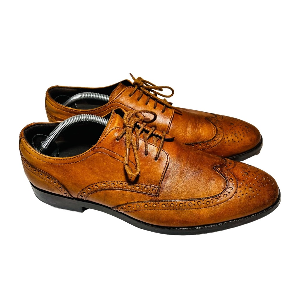 Cole Haan Grand OS Jefferson Brown Wing Tip Oxfords Shoes C23795 Men's Size 10 M